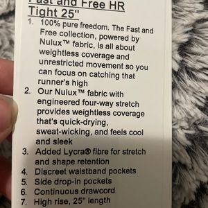 Fast and free he tight 25 size 2 lululemon pants